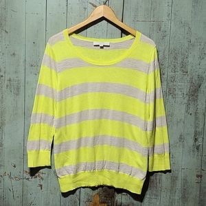 Ann Taylor Loft yellow and tan striped Sweater